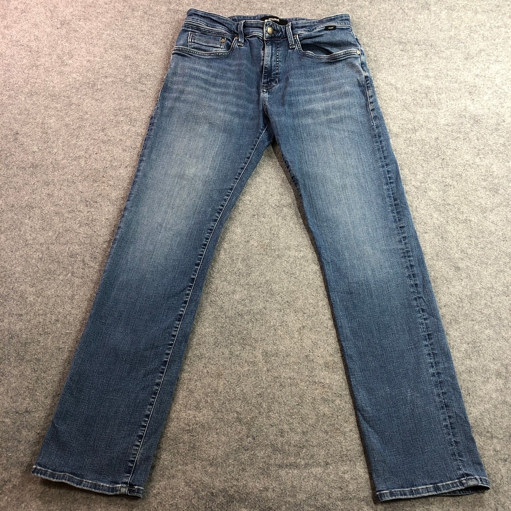 Mavi Mens Zach Jeans 30x32 Blue Straight Leg Stretch Medium Wash Denim